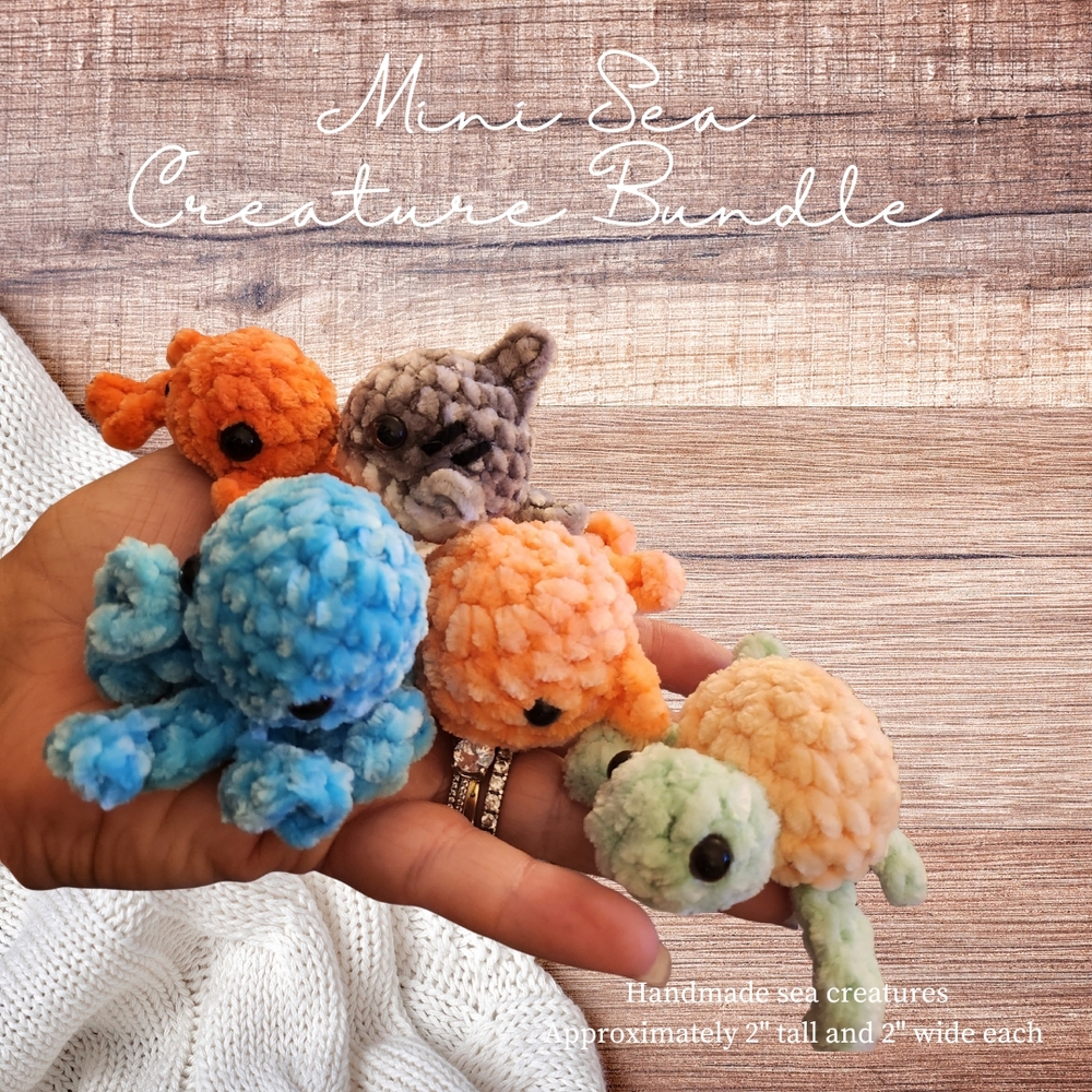 Mini Sea Creature Bundle - Multicolor Plush Toys